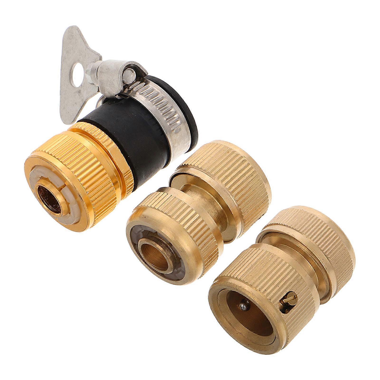 MLINS 3pcs Pressure Washer Hose Connector with Female to Female Brass Garden Hose Quick Connector Nozzle Air Fitting