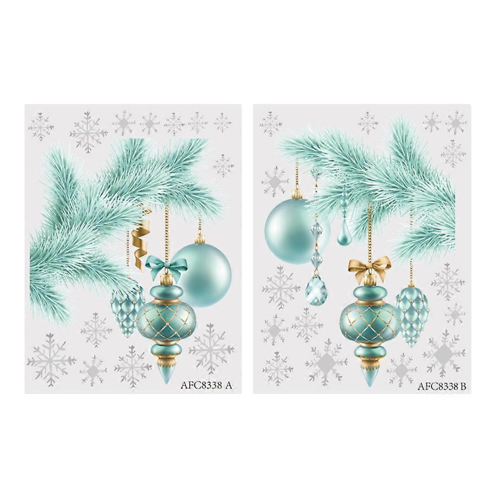 Assorted Color PVC Snowflake Wall Stickers 2 Sets DIY Window Clings For Christmas Home And Business Owners
