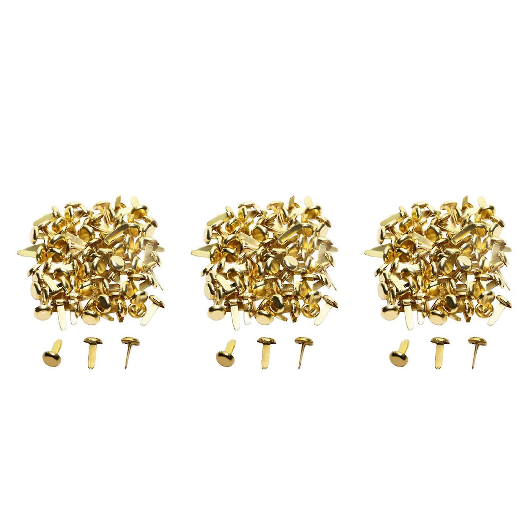 3X 1/2 Inch Brass Paper Fasteners, Mini Paper Fasteners for Handicraft Projects, Decorative , 8 x 14