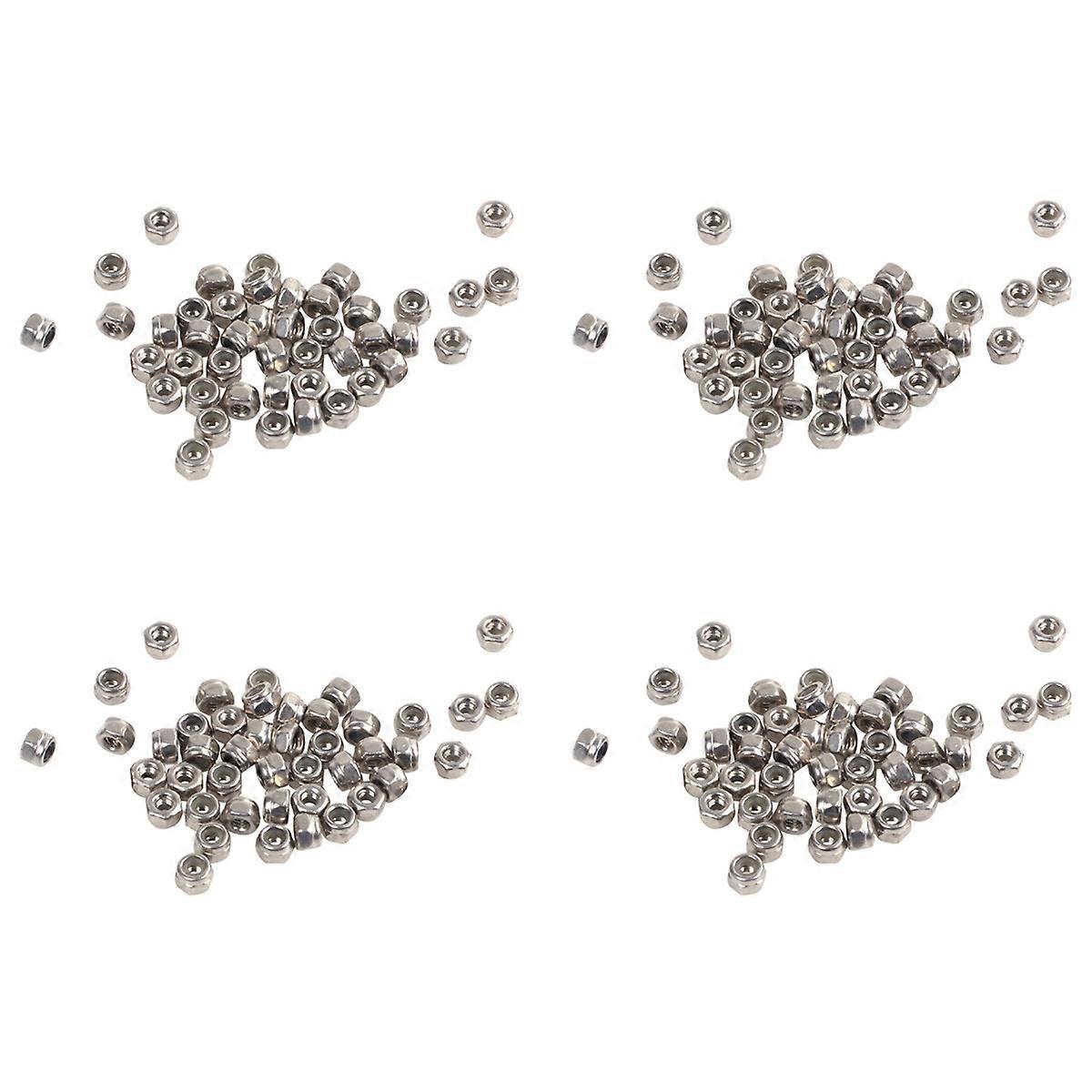 200Pcs M2 Zinc Plated Self-Locking Nylon Insert Hex Lock Nuts