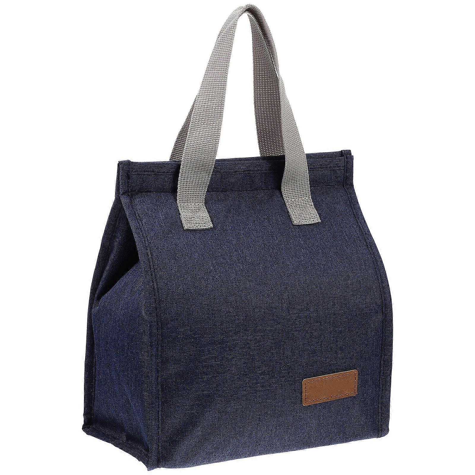 Sac à lunch isotherme bleu marine avec feuille d’aluminium pour un usage quotidien Garde les aliments froids ou chauds 7,8 x 5,9 x 10,2 pouces