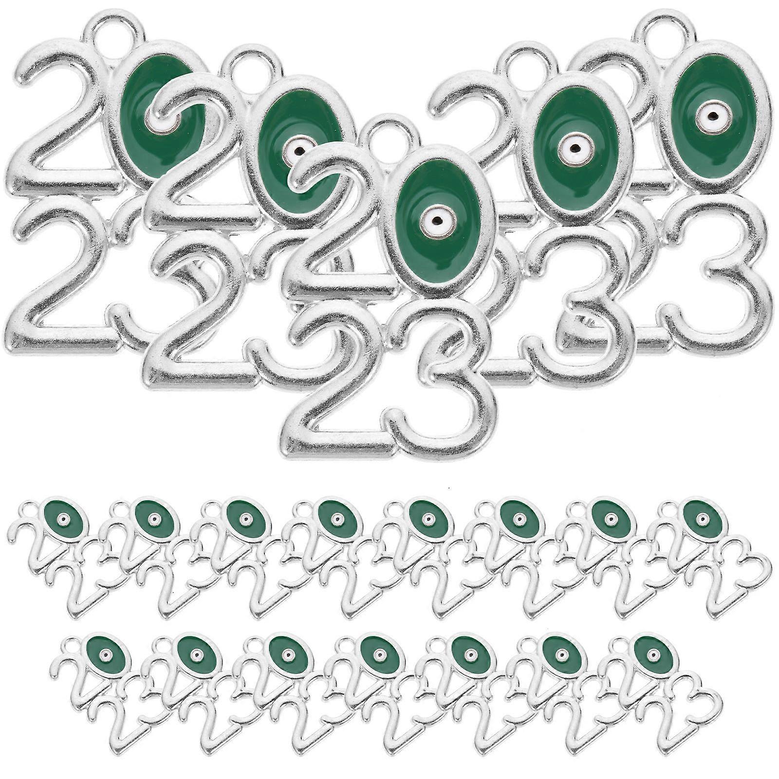 Silver Alloy 2023 Charms for Keychain Making and Jewelry Crafts Decorative Pendants Small Size