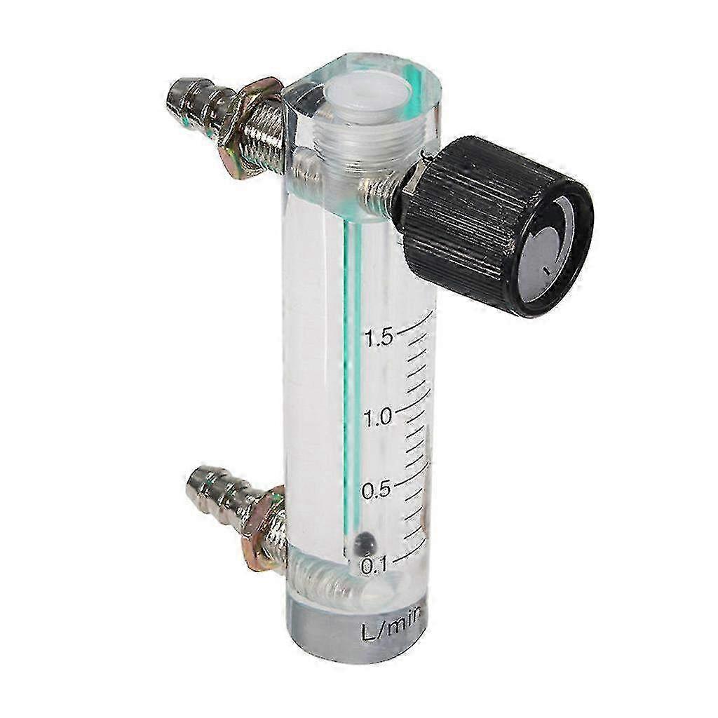 Adjustable Flowmeter for Gas Model LZB-6M 0-1.5 LPM Featuring 8mm Hose Fitting and Oxygen Air Flow Control