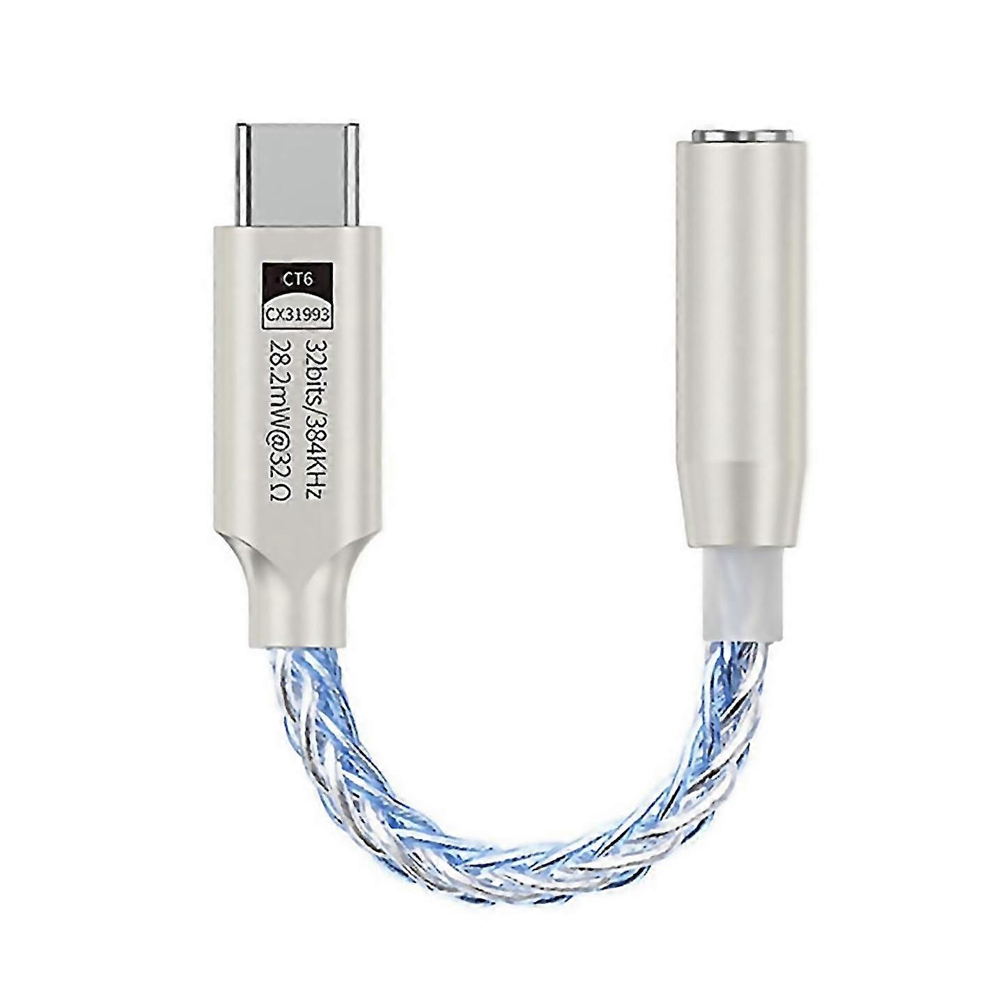 32bit 384khz Hifi Usb Type C To 35mm Audio Adapter Hires Dac Digital Audio Decoder Headphone Jack