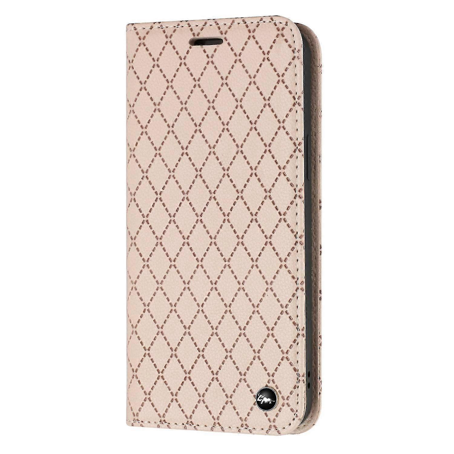 For Samsung Galaxy S23 Ultra Case, PU Leather Flip Cover Magnetic Closure Wallet Card Slots Stand Case Lattice Design