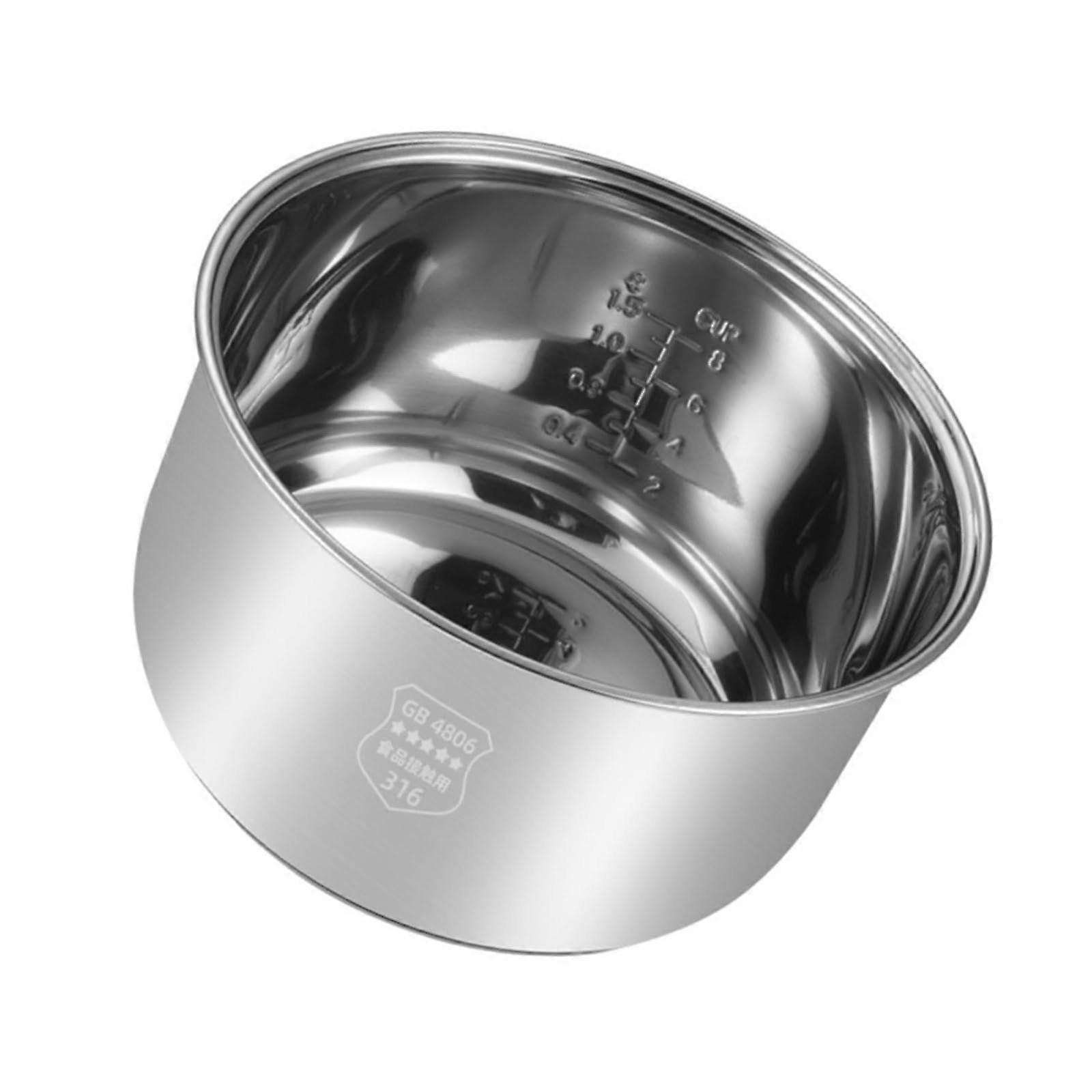 MultiPurpose Rice Cooker 316 Stainless Steel Inner Insert, Compatible with Midea, 3L Electric Pressure NonStick Inner Pot Accessories