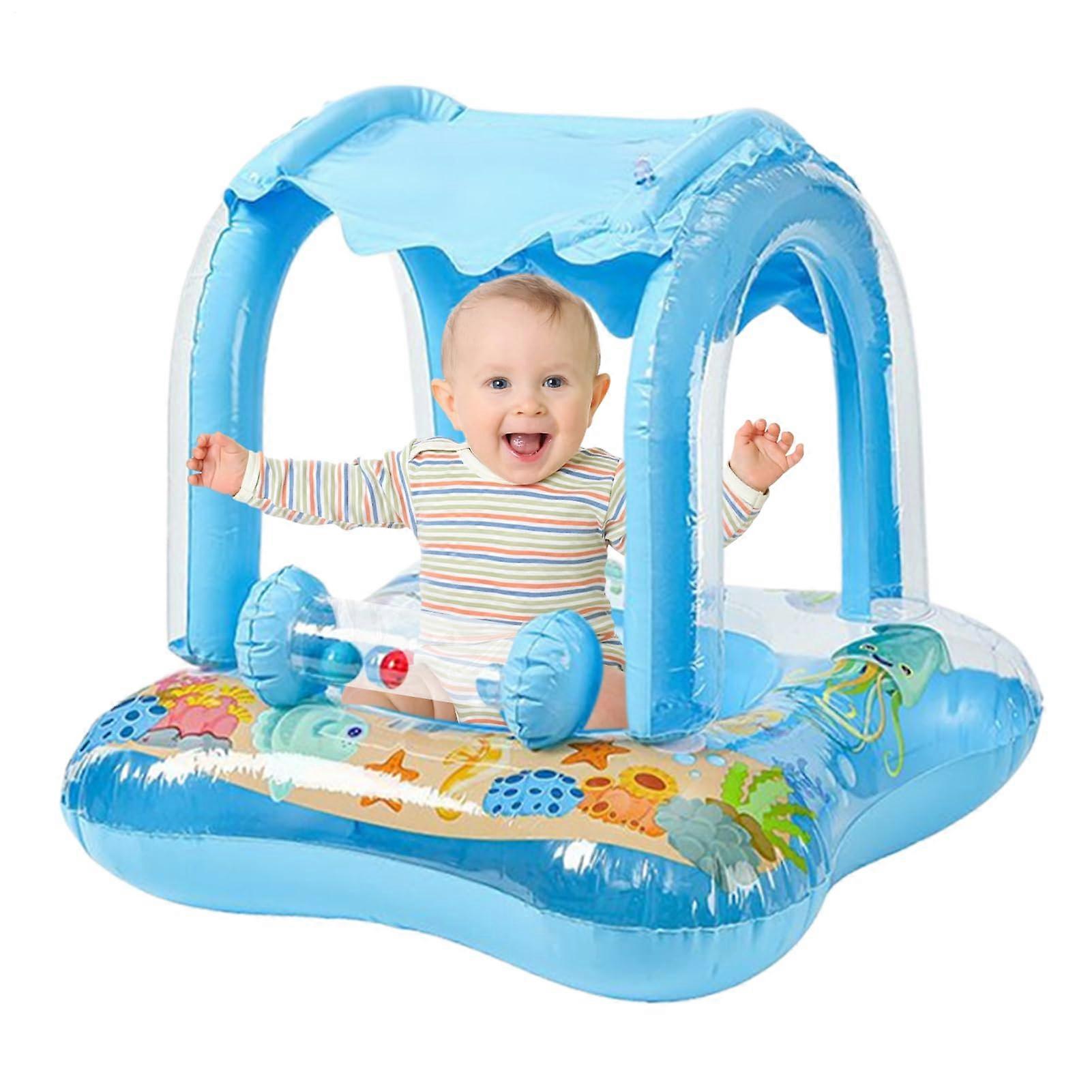 Baby Swimming Ring with UV Protection | Inflatable Swim Seat for Toddlers in Blue for Pool and Sea Activities