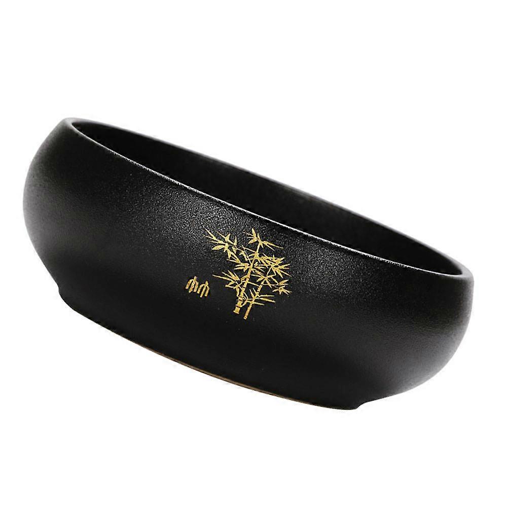 Tea Washing Basin Ceramic Tea Washing Container with Bamboo Print