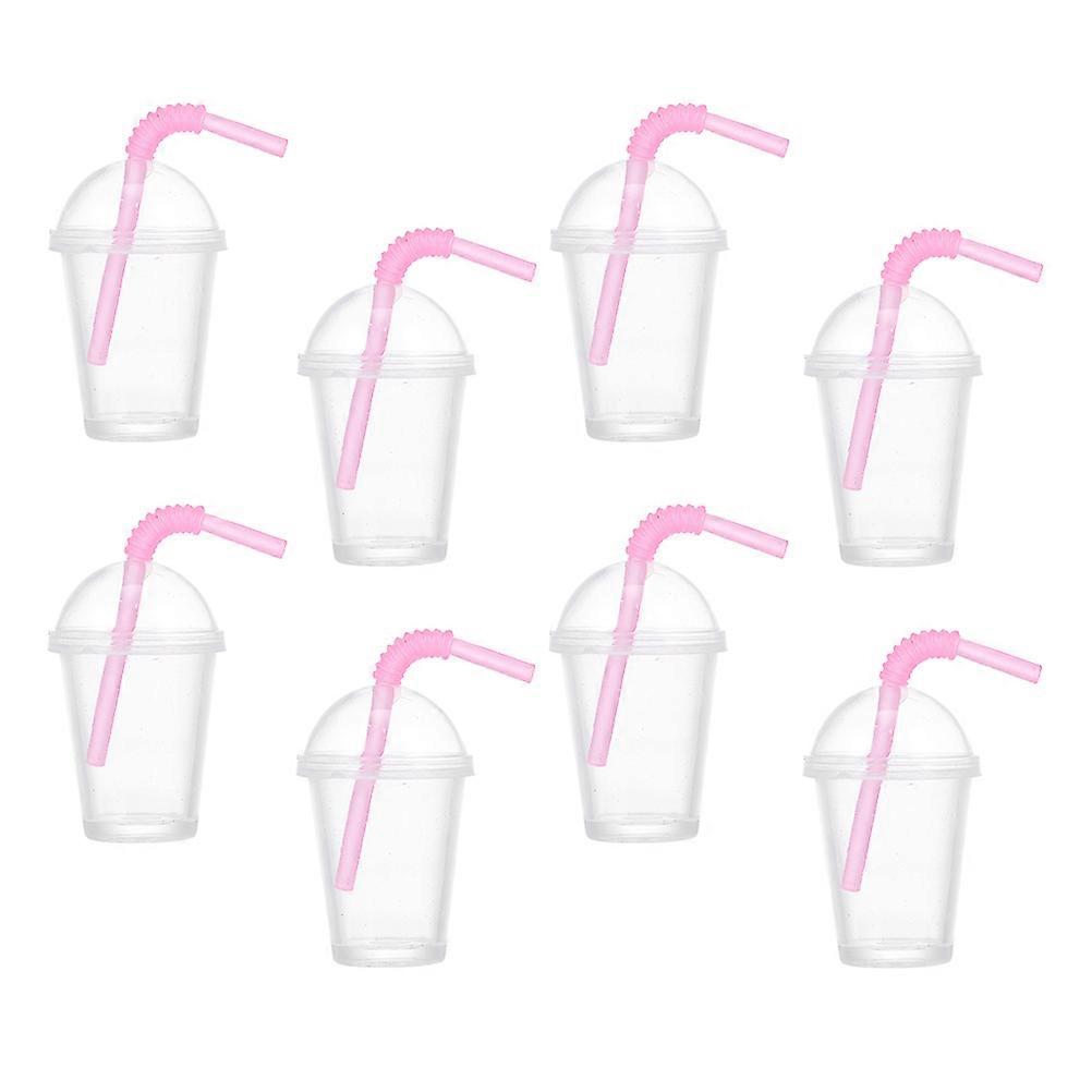 Mini tasses à thé au lait en résine rose pour la décoration 8 pièces 2,5 pouces