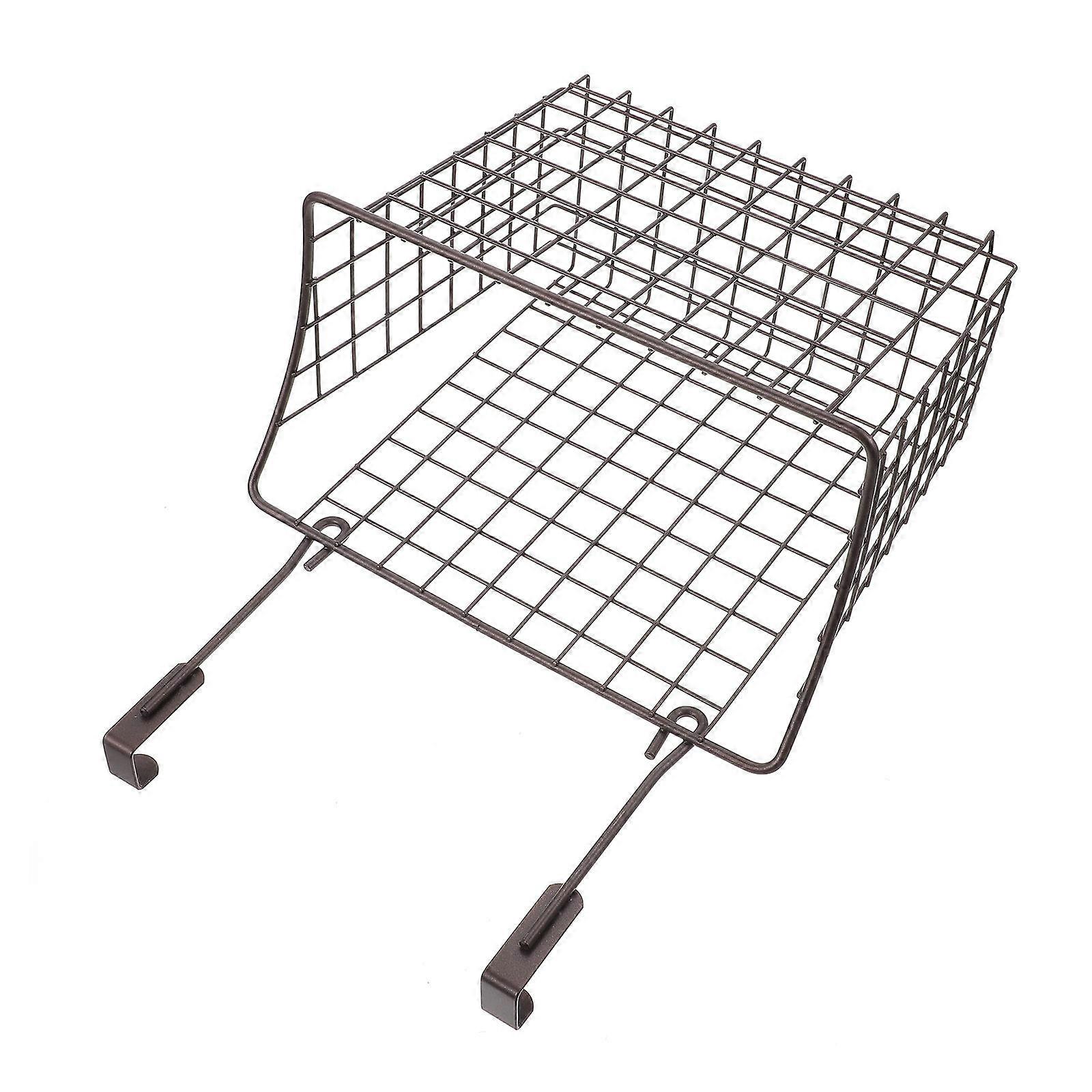 Wire Hanging Baskets Storage Rack For Home Kitchen Organization With Simple Design Black 1Pcs