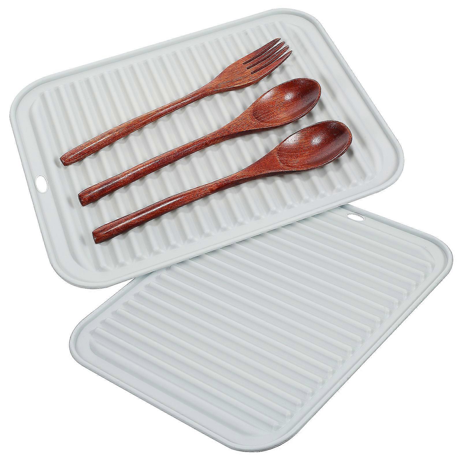 Heat Resistant Silicone Placemats Set of 2, Non Slip Trivet Mats with for Hot Dishes, Multi Purpose Kitchen Essentials for Countertops and Dining