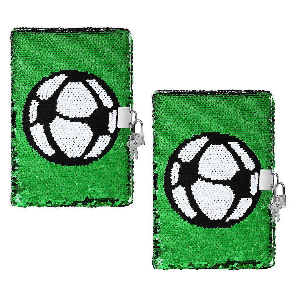Interactive Design Football Memo Notepads 2Pcs Green Color For Children With Privacy Protection Suitable for Travel