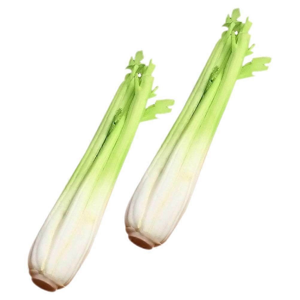 2pcs Artificial Celery Fake Vegetable Models Lifelike Simulation Celery