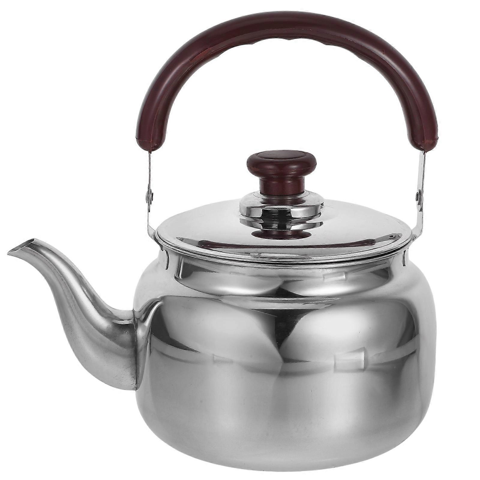 Silver Stainless Steel Tea Kettle with Whistling Alert 2000Ml