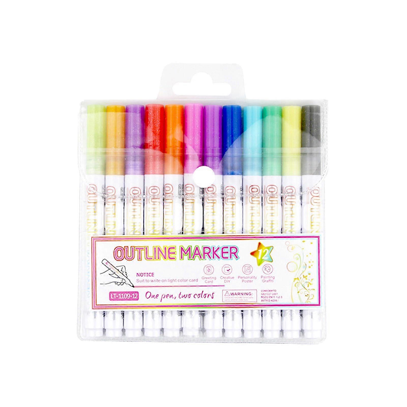 Marker Pen Fineliner 3ml Yellow Metallic Colour Marker for Black Paper, Glitter Scrapbook Marker, 14 x 13.8 x 1.3 cm