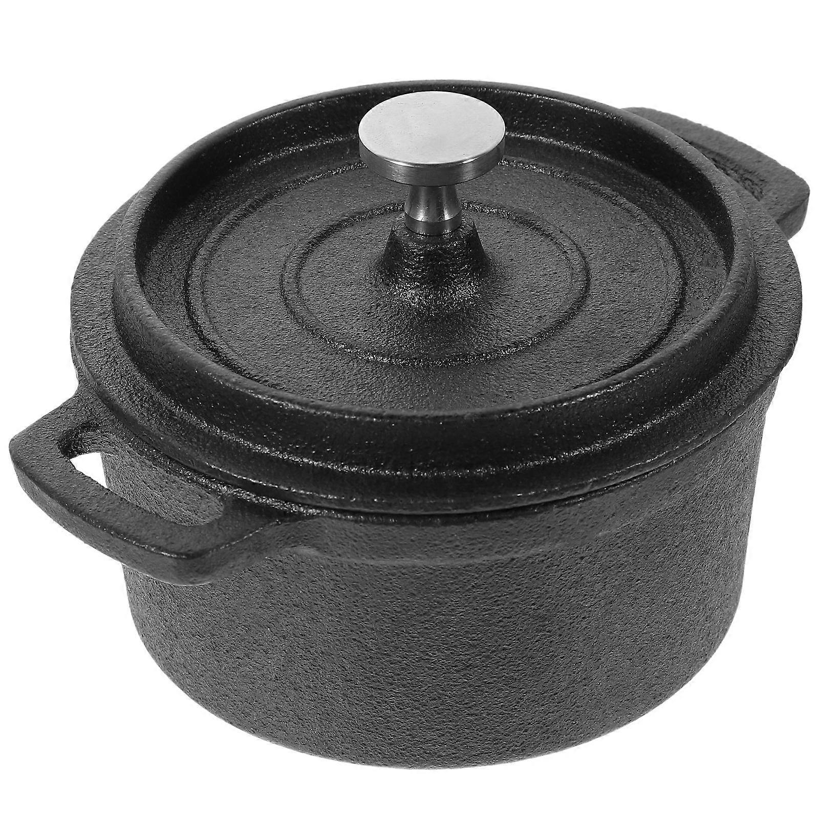Compact Mini Metal Milk Pot with Handles – Multi Functional Cooking Pot for Milk, Stews & More, Compatible with All Stove Types, Includes Lid