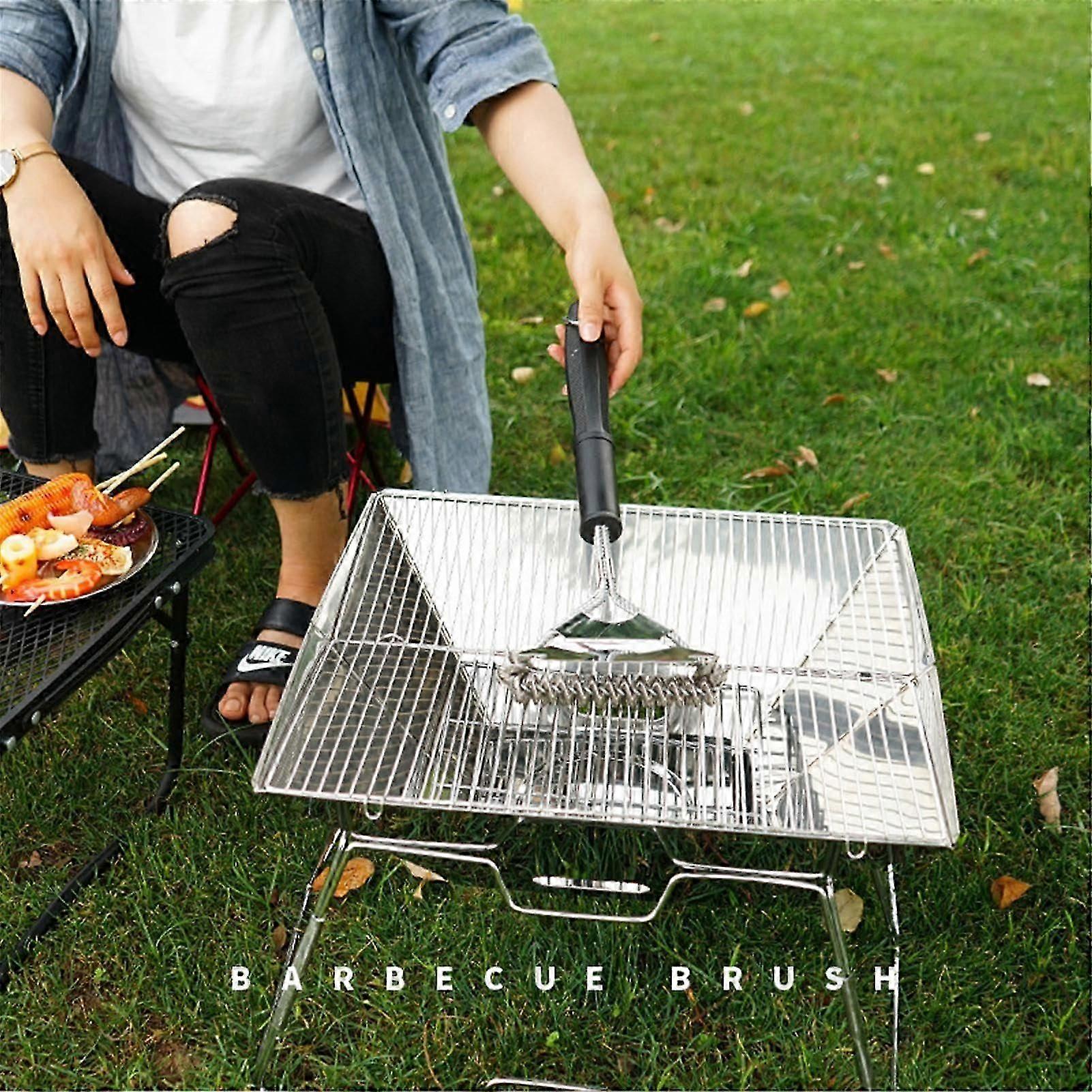 Bristle-Free 3-in-1 Grill Scrubber with Extended Handle for Safety
