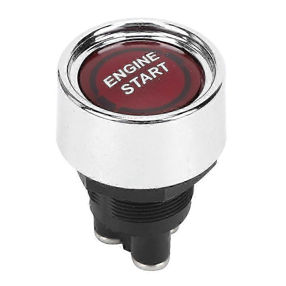 LED Engine Start Switch Ignition Starter Engine Start Stop Button for RVs Racing CarRed