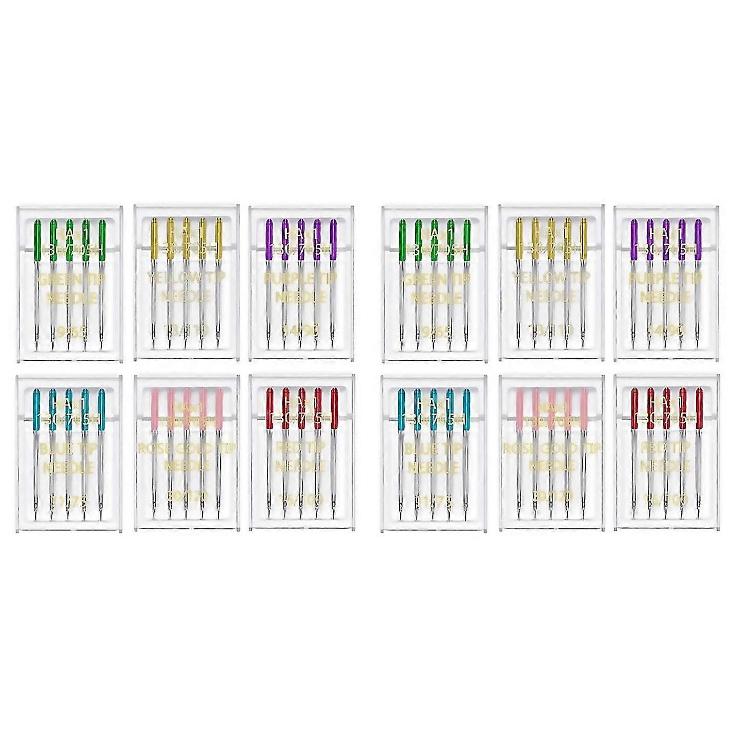 For 6 Sizes Sewing Machine Needles Regular Point Flat Shank Needle 60pcs