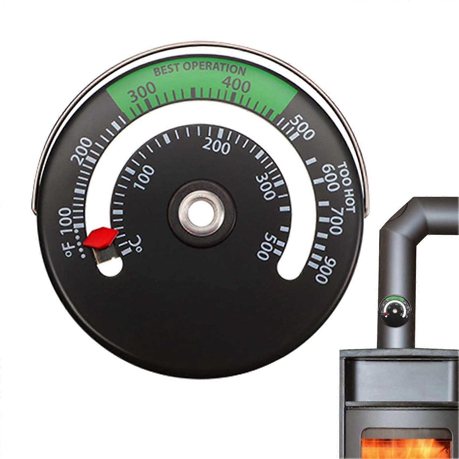 Magnetic Stove Pipe Thermometer - Large Steel Temperature Gauge for Wood Burning and Pellet Stoves - Easy Read Heat Monitor