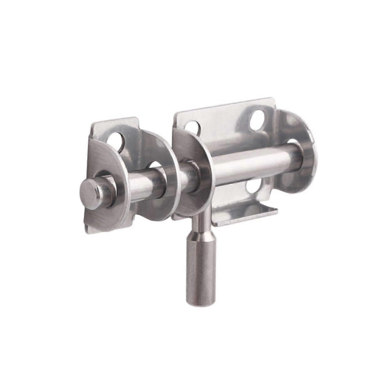 Turbo bolt latch with antitheft function, reinforced security lock for bedrooms and windows, silver.