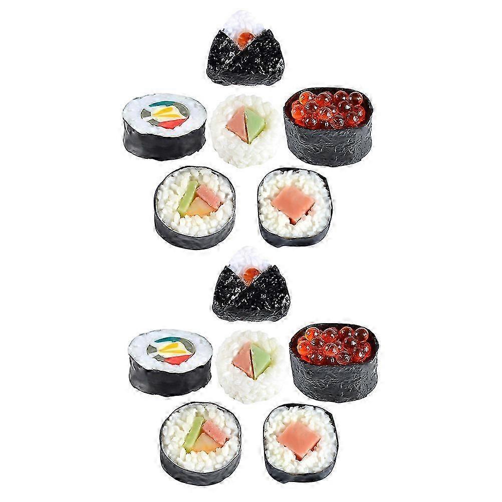 Realistic Fake Food Sushi Model For Educational Demonstration With Triangular Shape 12Pcs-Good