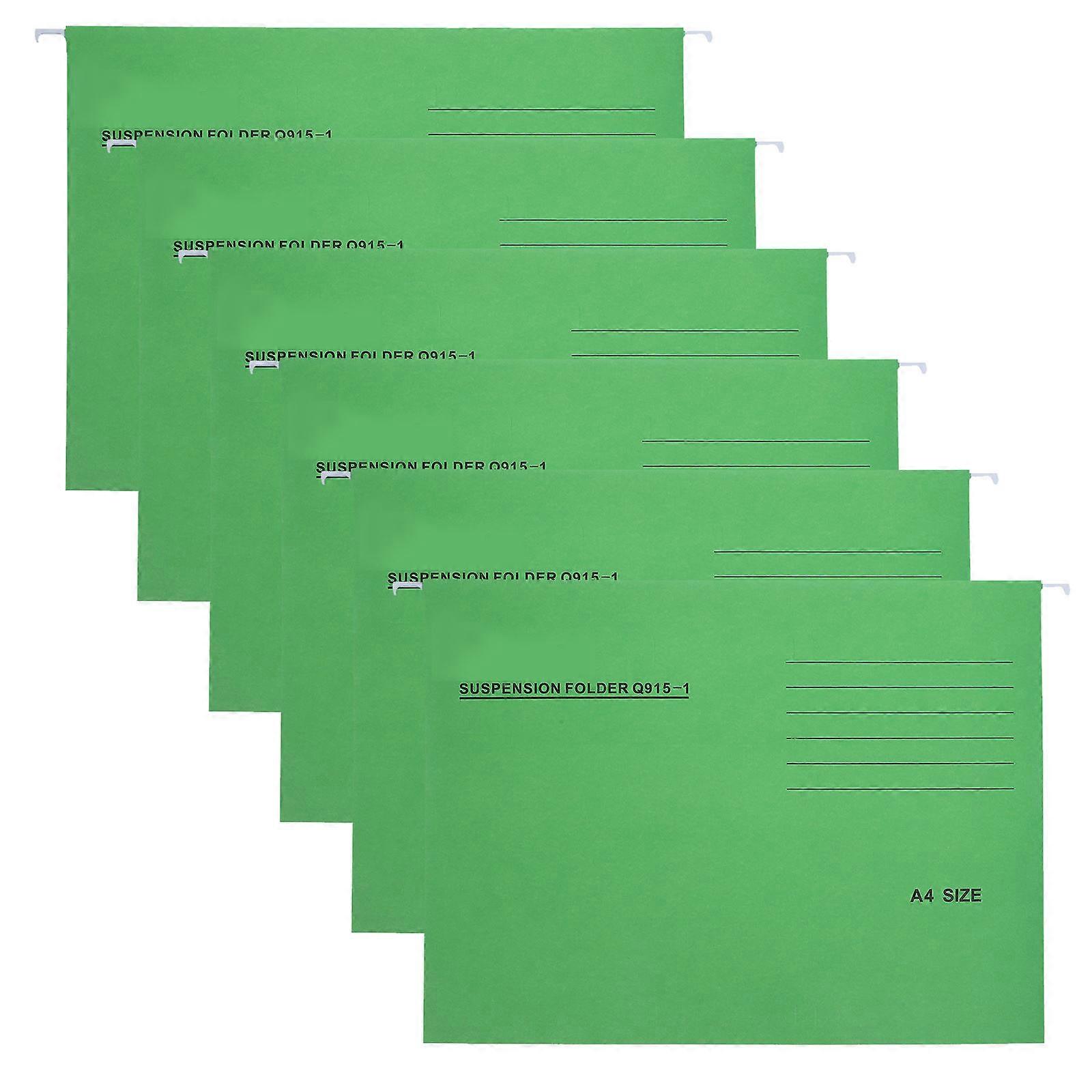 File Holder Hanging File Folders Storage Holder Green Iron and Paper Receipt Management 6Pack