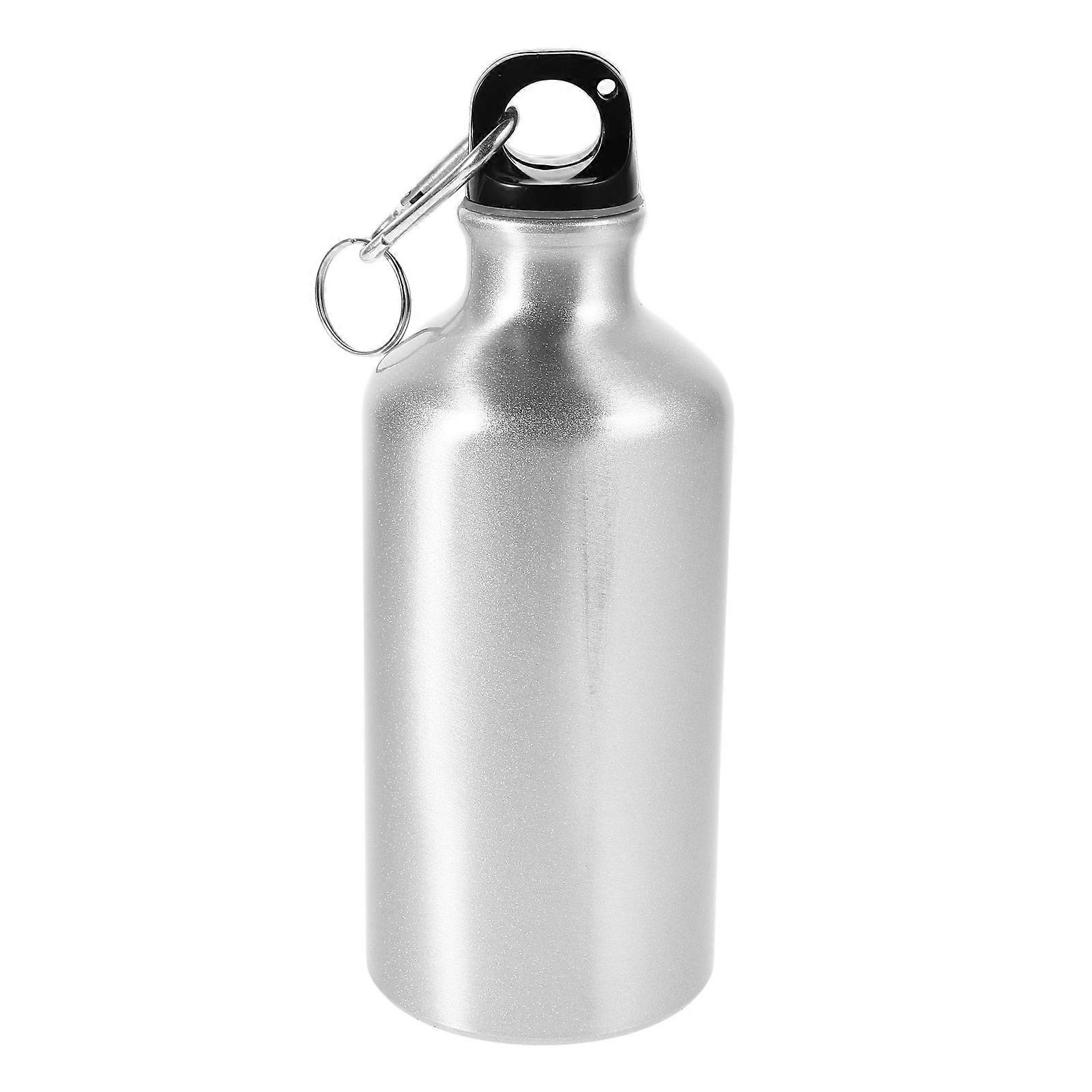 Traveling Water Bottle Portable Aluminum Cylindrical Silver Durable for 1Set