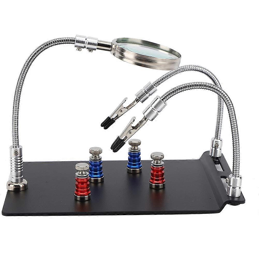 Magnetic PCB Holder with Magnifier for Electronics 210x145x12mm 4 Fixed