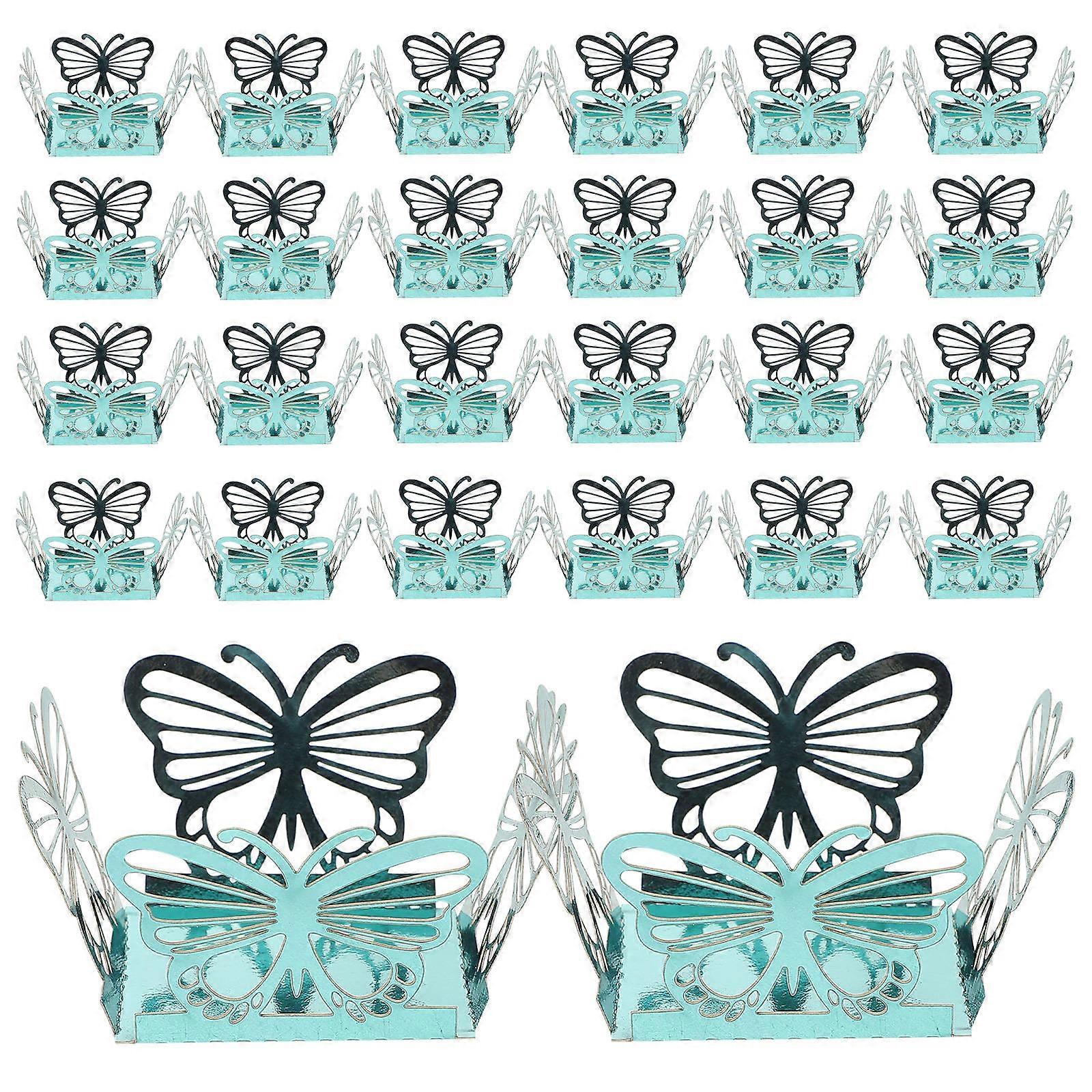 50pcs Hollow Square Favor Containers with Artistic Cutout Design, Robust Paper Liner for Chocolate Packaging, Ideal for Weddings, Birthdays, and