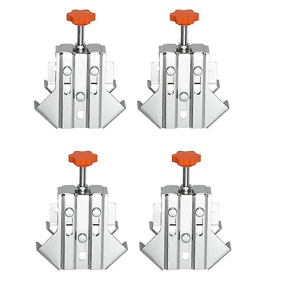 Stainless Steel Right Angle Clamp For Woodworking, 90 Degree Corner Clamp, Rust-Resistant, Adjustable 4 Piece Set