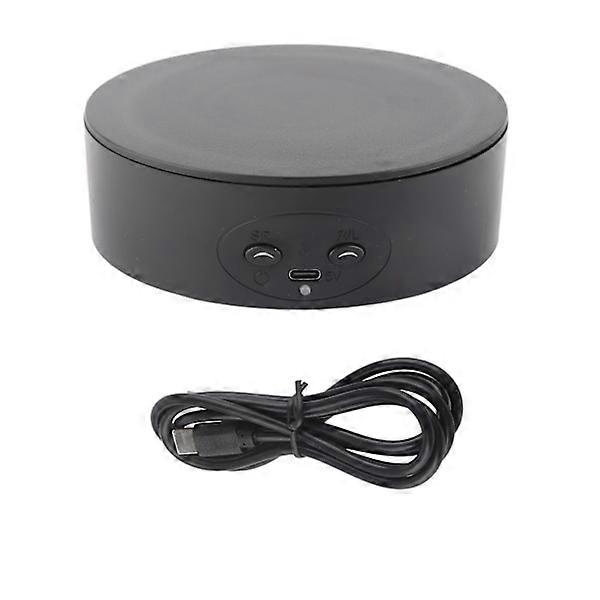 360 Degree Rotating Stand for Wine Bottles, Cosmetics, Watches, Electric Turntable, Max Load 3kg, Space Saving Black Design