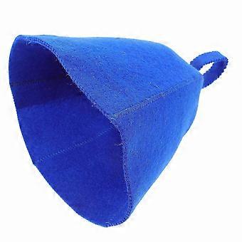 Zachte wollen hoed voor saunagebruik - comfortabel ontwerp voor heren met waterabsorptiefunctie, blauw, 35x23,5x1CM, 2 stuks