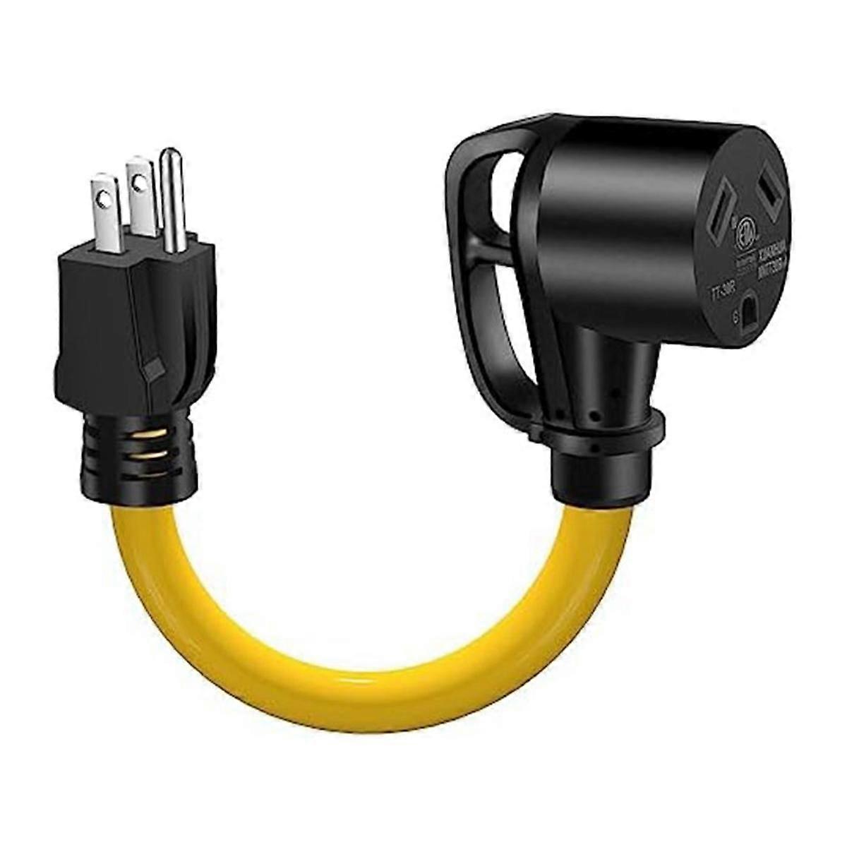 30 Amp στο καλώδιο προσαρμογέα RV 110V, αρσενικό 30A έως θηλυκό τροφοδοτικό NEMA 5-15P NEMA σε TT-30R για RV Tra