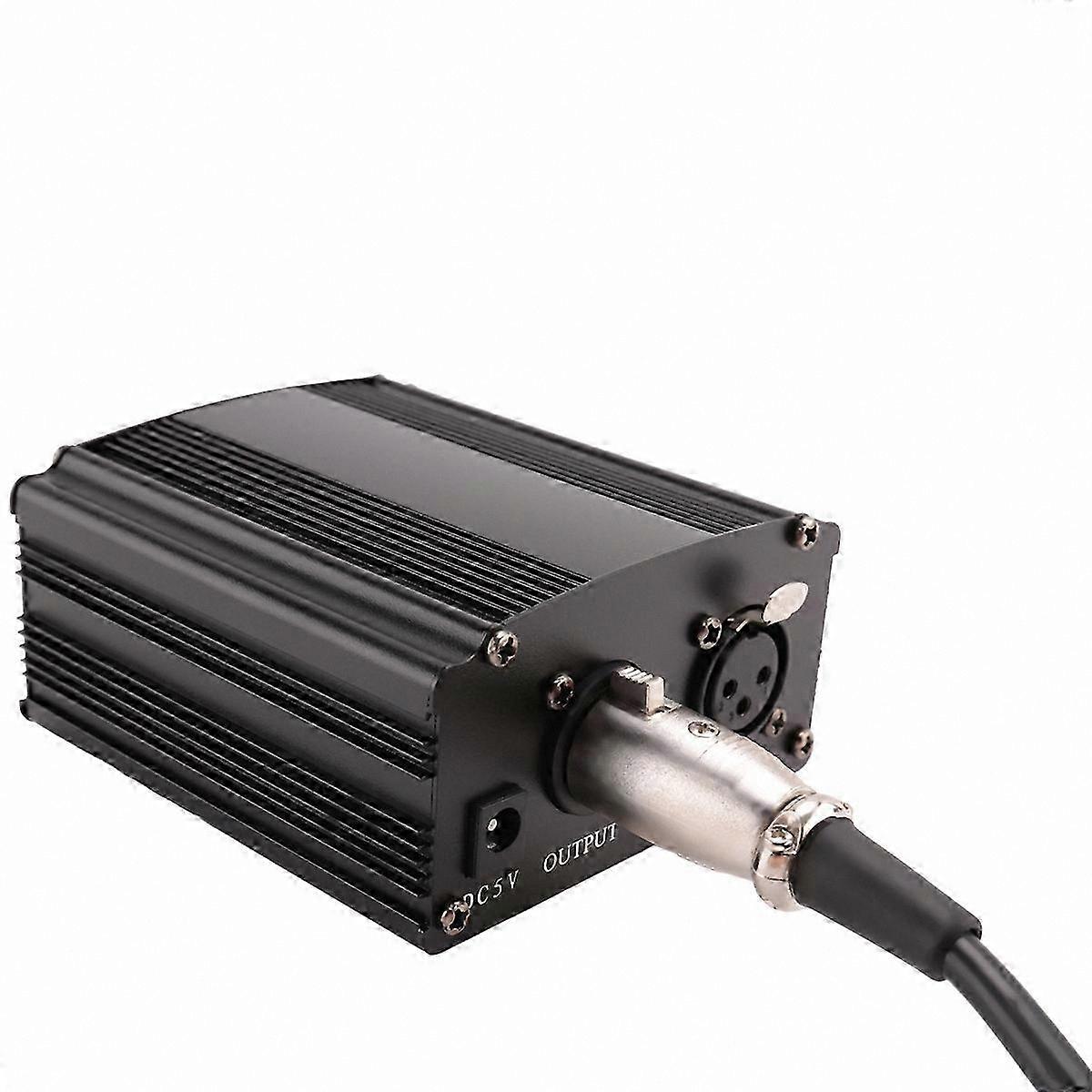 Phantom Power Supply 48V with Adapter for Condenser Microphones