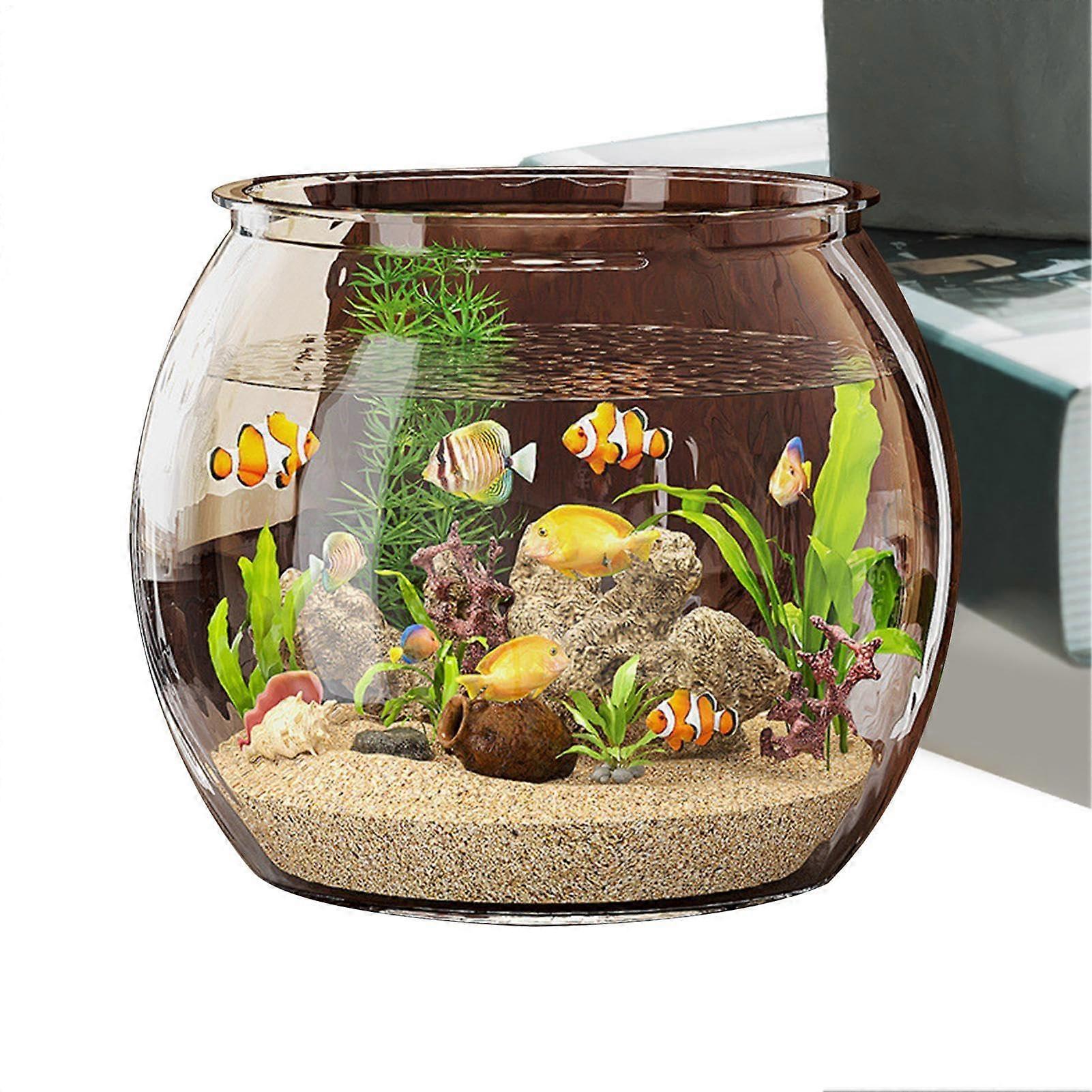 Beta Fish Tank Clear Tabletop Desktop Display Compact Ornamental Aquarium For Beta Fish Home Decoration
