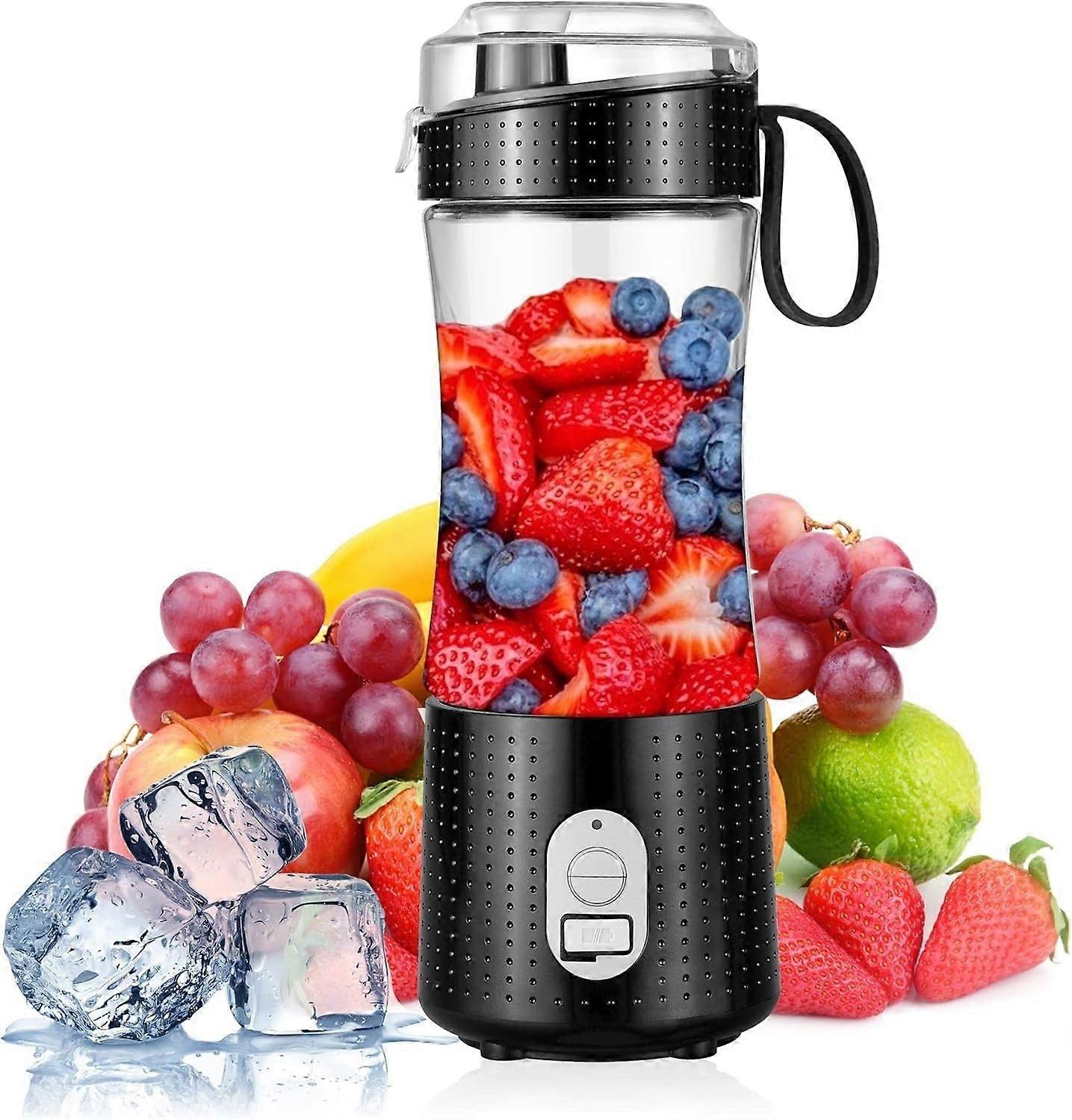 Portable USB Blender, 380ml Personal Mixer for Smoothie, Juice, Shakes(Black)