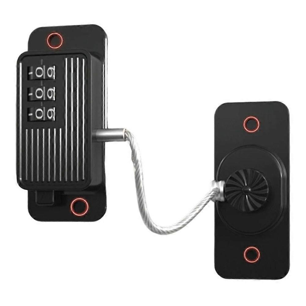 FQ10 No Drilling Child Safety Password Lock with Key for Windows Cabinets Refrigerators Steel Wire Limiter