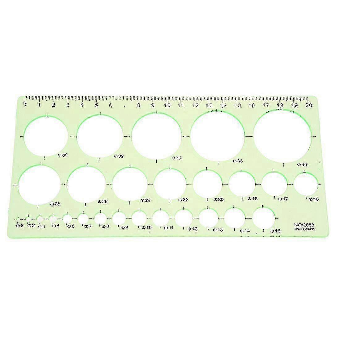 Green Plastic Students Rectangle Shape Drawing Template Ruler-haoyi