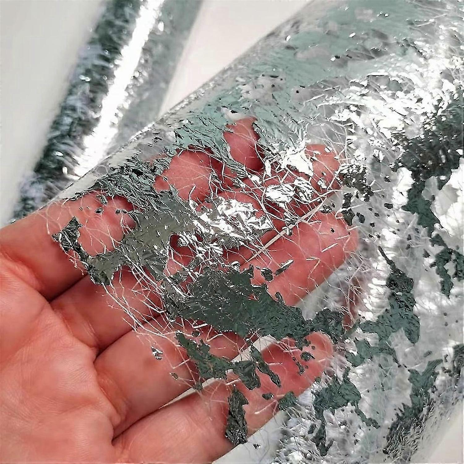 Tablecloth Sequined Glitter Foil Metallic Silver Fine Mesh Tablecloth