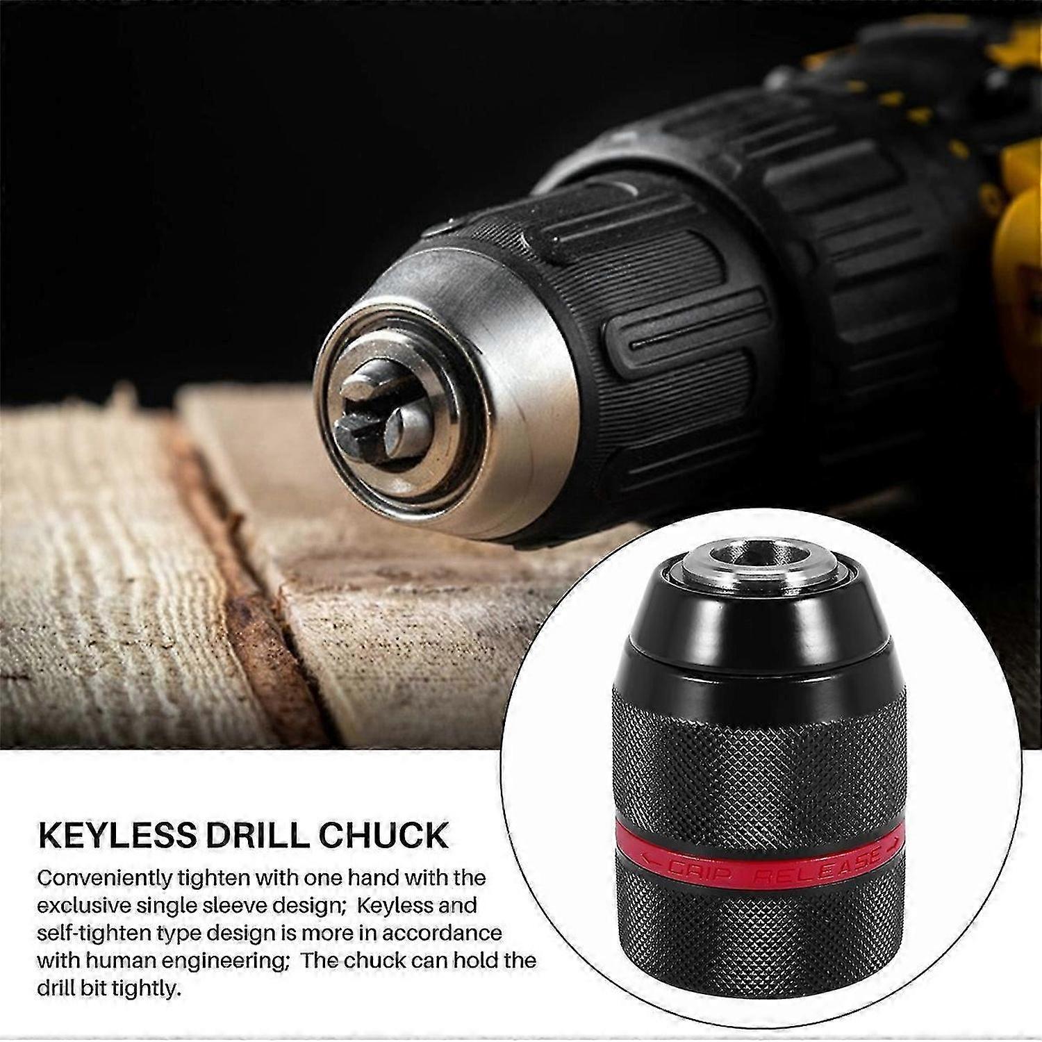 Keyless Drill Chuck 1/2-20UNF Mount 2-13Mm Self-Tighten Drill Chuck