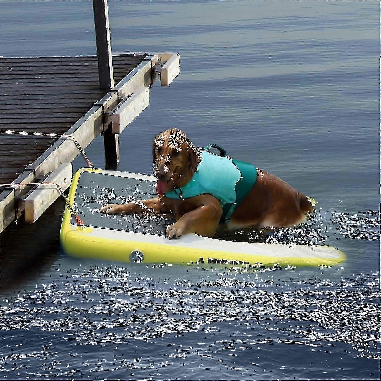 Inflatable Dog Water Ramp with Non-Slip Steps for Safe Pool Entry and Exit for Large Pets