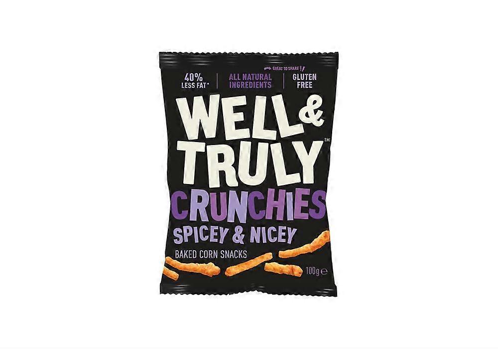 Well and Truly Spicey & Nicey Crunchies Snack 100g - 14 Pack