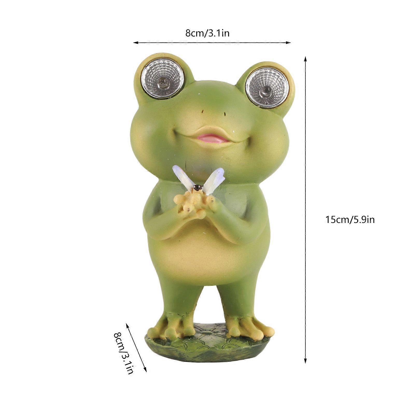 Garden Patio Fence Solar Lights Scare Frog Resin Decorative Ornaments