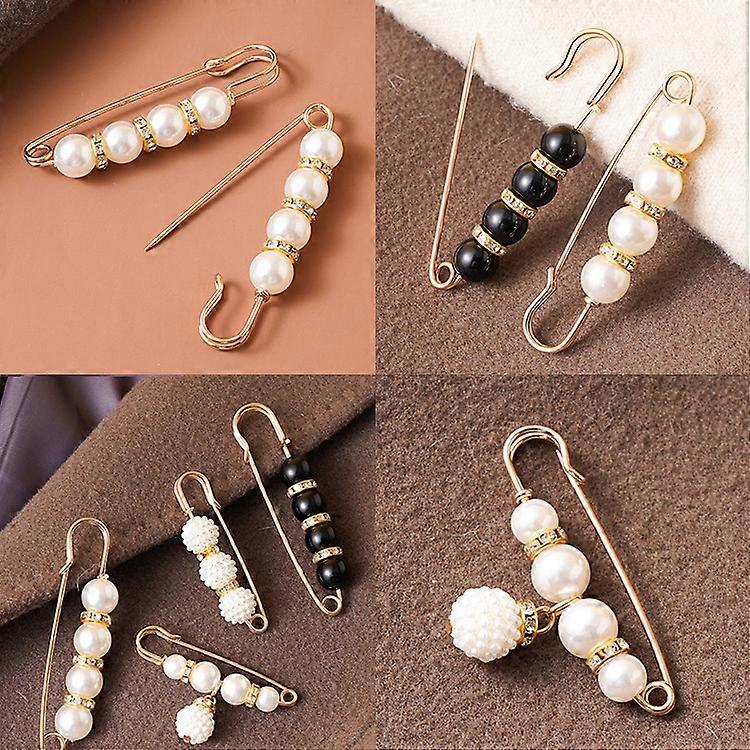 Waist pin waist fixation device for women's cardigan sweater to prevent exposure buckle pin imitation pearl brooch