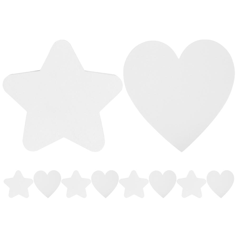 Mini Paint Canvas Stretched Canvas Boards for Painting 20Pcs White Heart and Star