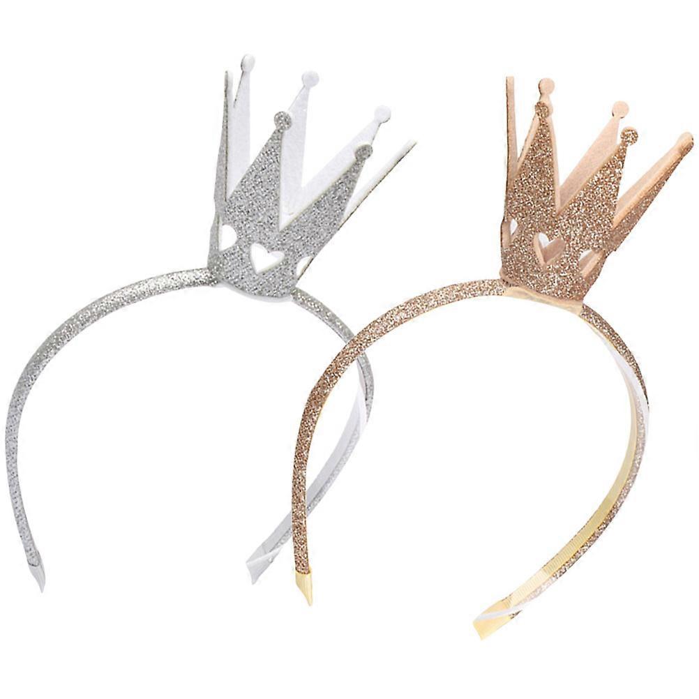 Glittery Crown-Design Headbands for Children 10Pcs Three-Dimensional Headdresses