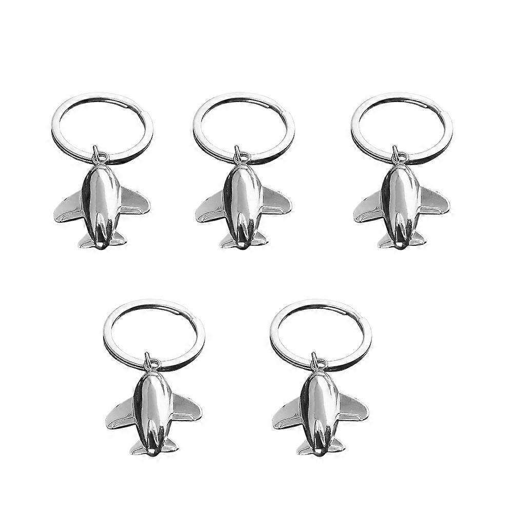Creative Airplane Shaped Keychain Pendant Key Holder for Hanging Keys 5Pcs