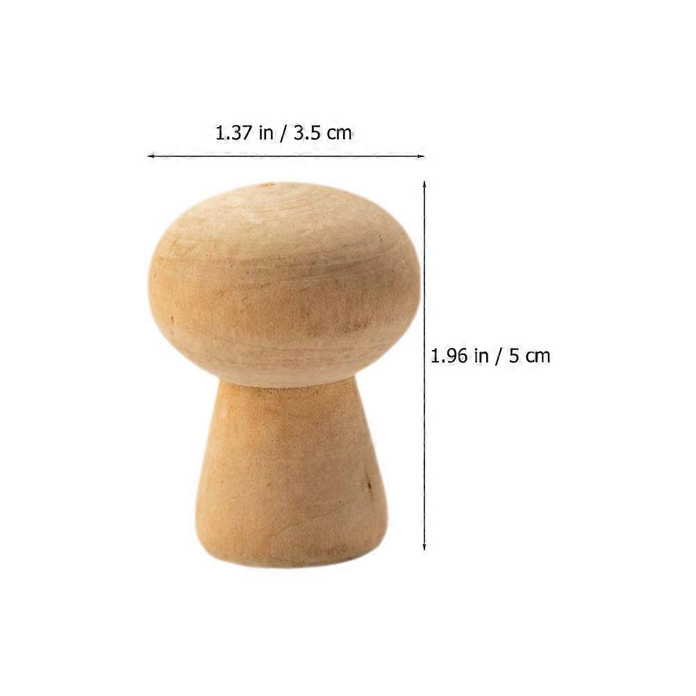 Unfinished Wooden Mushroom Decor for DIY Use 80Pcs Khaki Small Mushrooms
