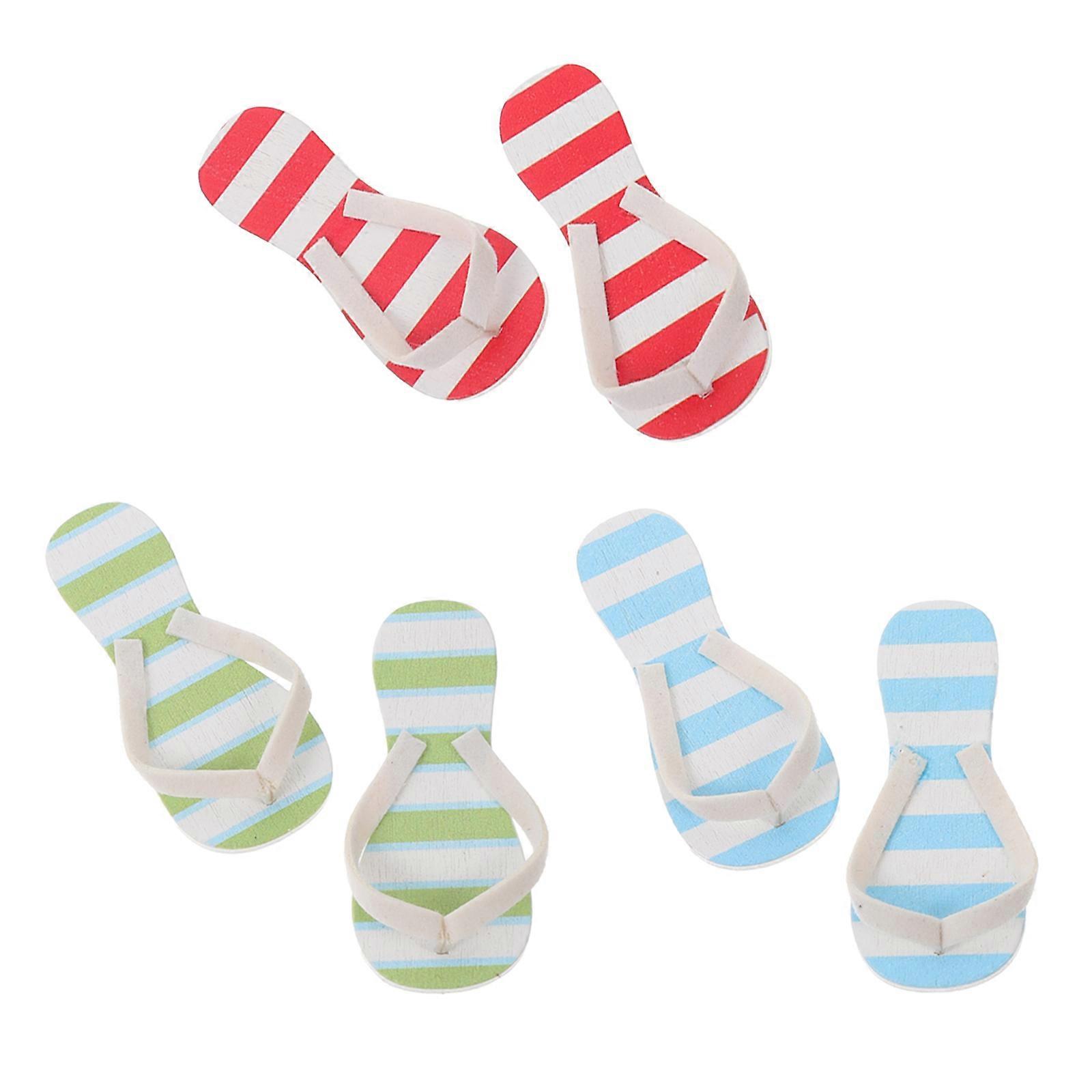 Miniature Slipper Wood Decoration for Decor 15Pairs Miniature Slipper Models
